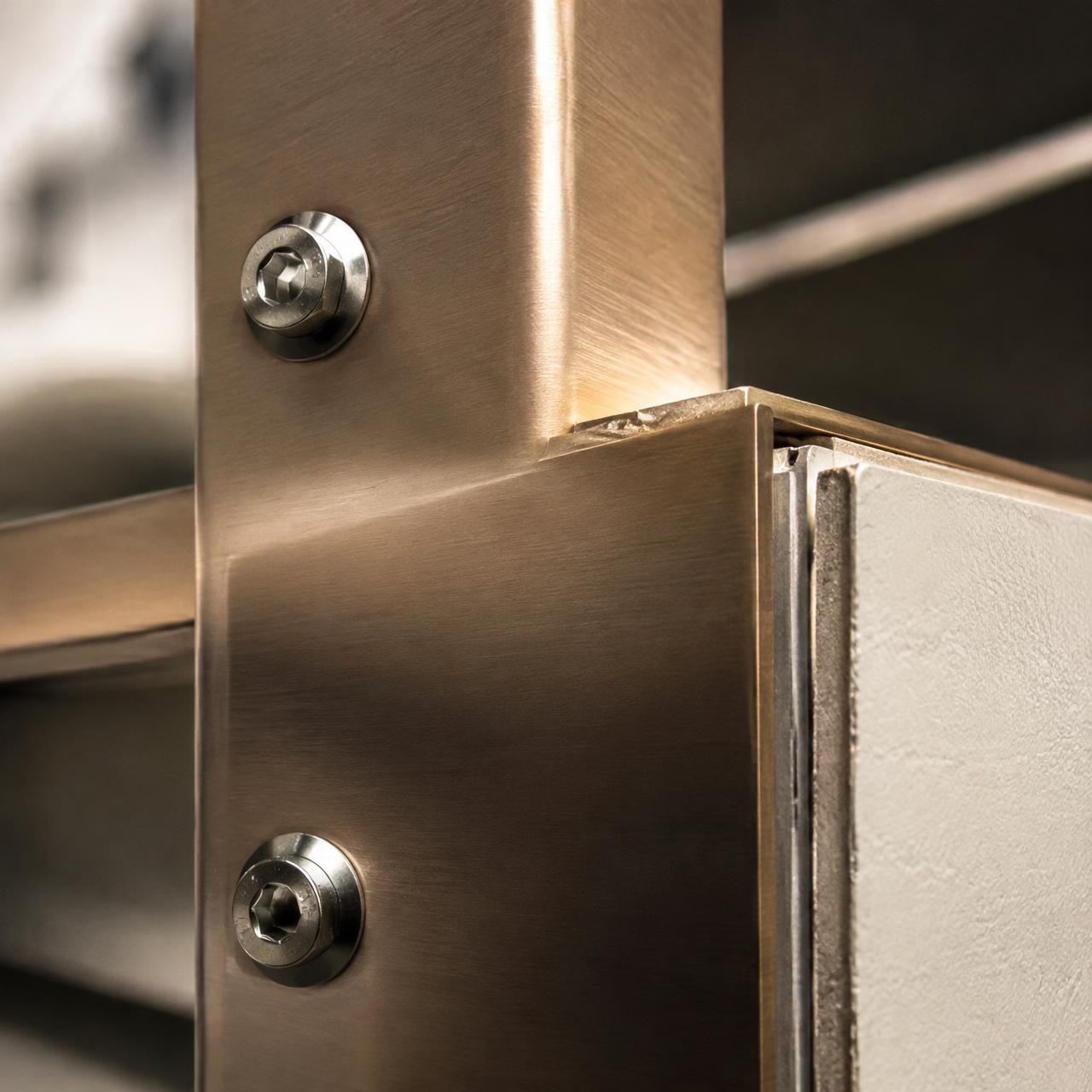 Detail of a finished aluminum structure